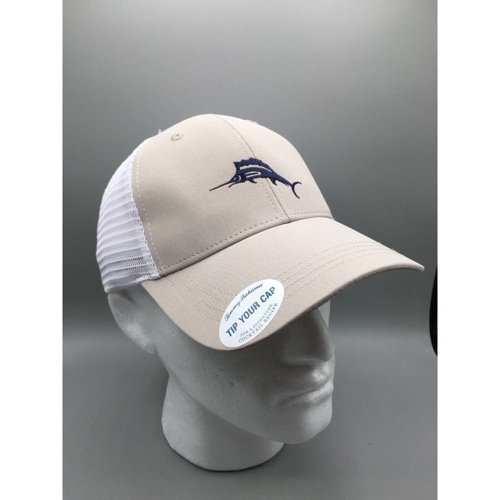 NWT TOMMY BAHAMA "Tip Your Cap" Marlin Logo Trucker Hat - Picture 3 of 11